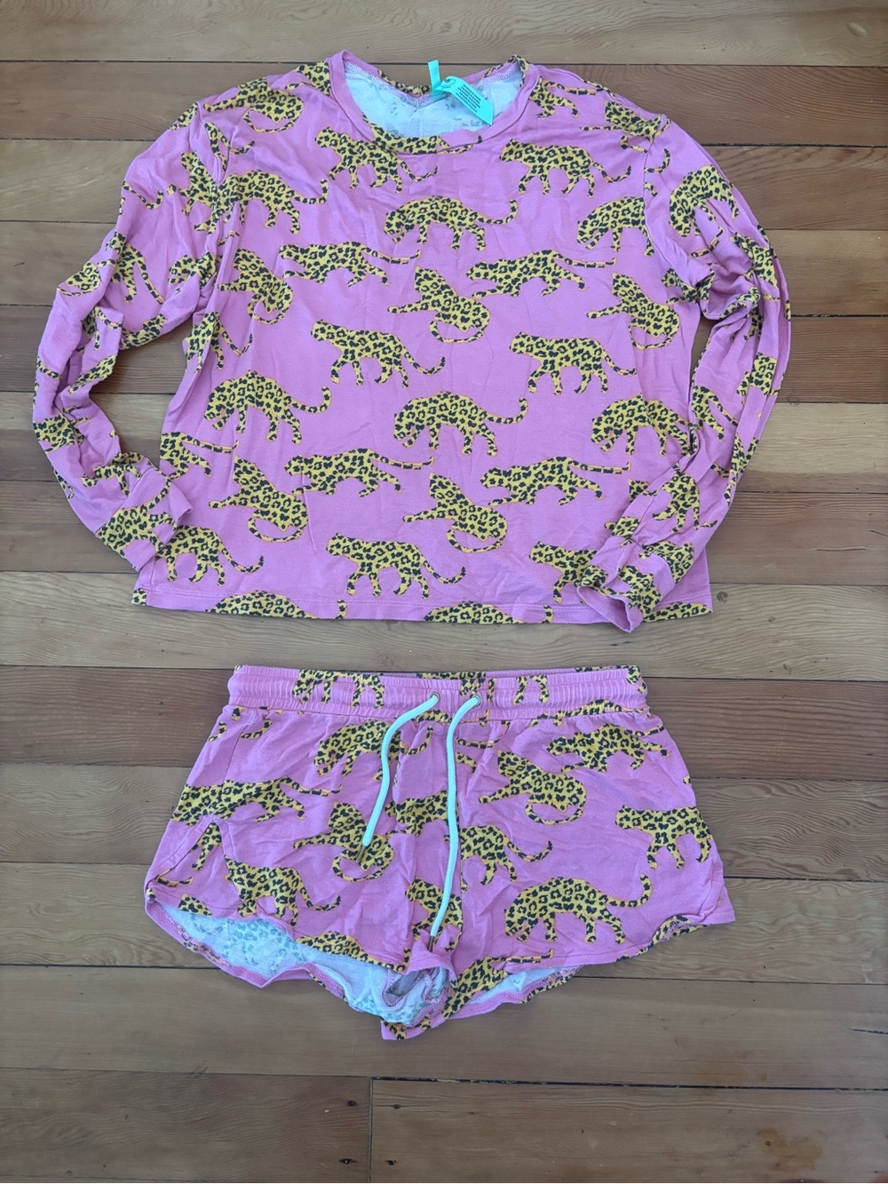 Honeydew Intimates Pink Leopard Print Long Sleeve Top & Shorts Pajama Set